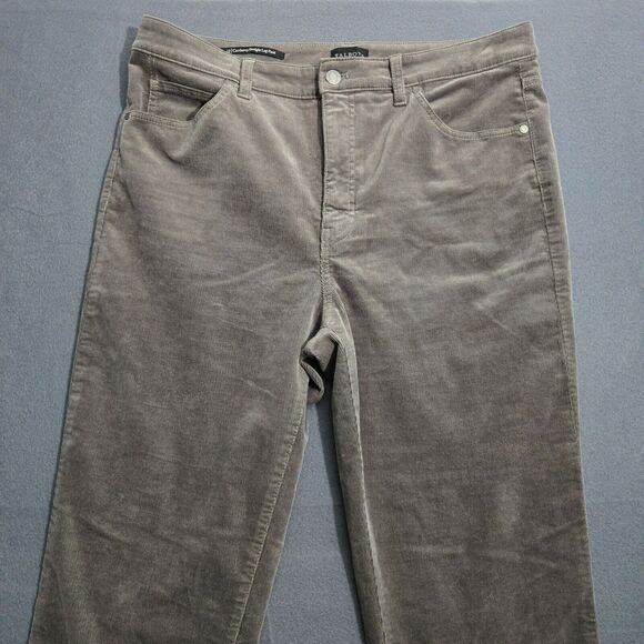 Talbots Women 12 Gray High Rise Corduroy Straight Leg Pants - Picture 3 of 14